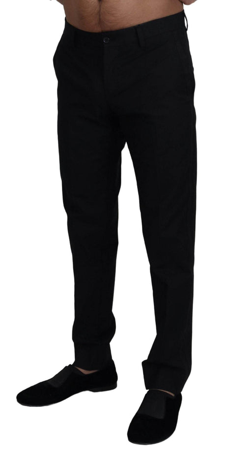 Dolce & Gabbana Black Chino Formal Cotton Pants - Hilstor