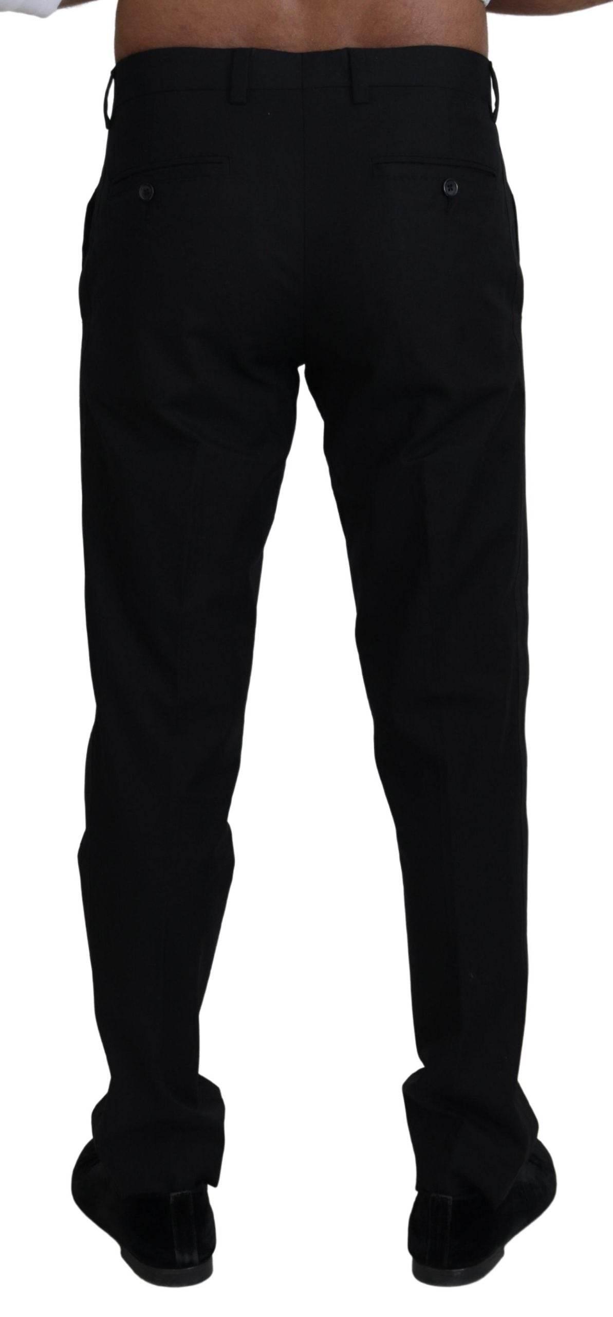 Dolce & Gabbana Black Chino Formal Cotton Pants - Hilstor