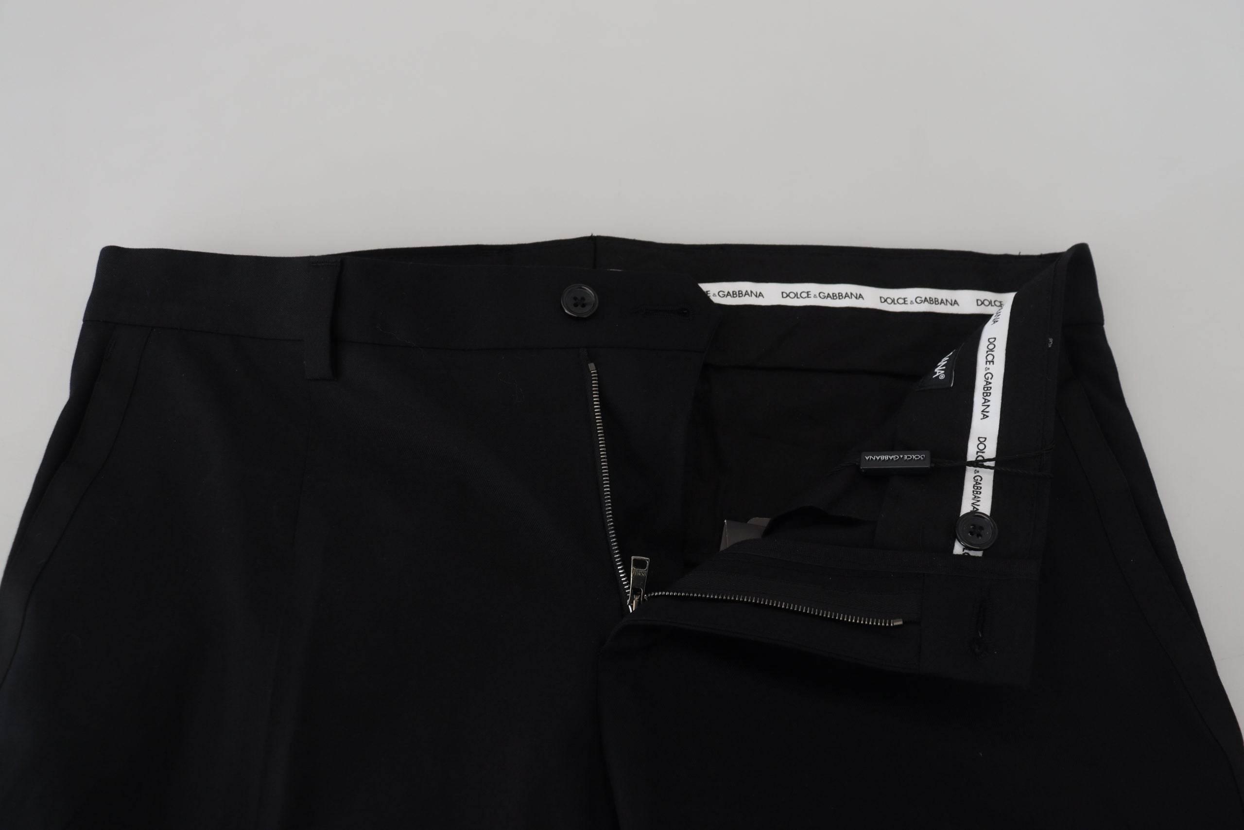 Dolce & Gabbana Black Chino Formal Cotton Pants - Hilstor