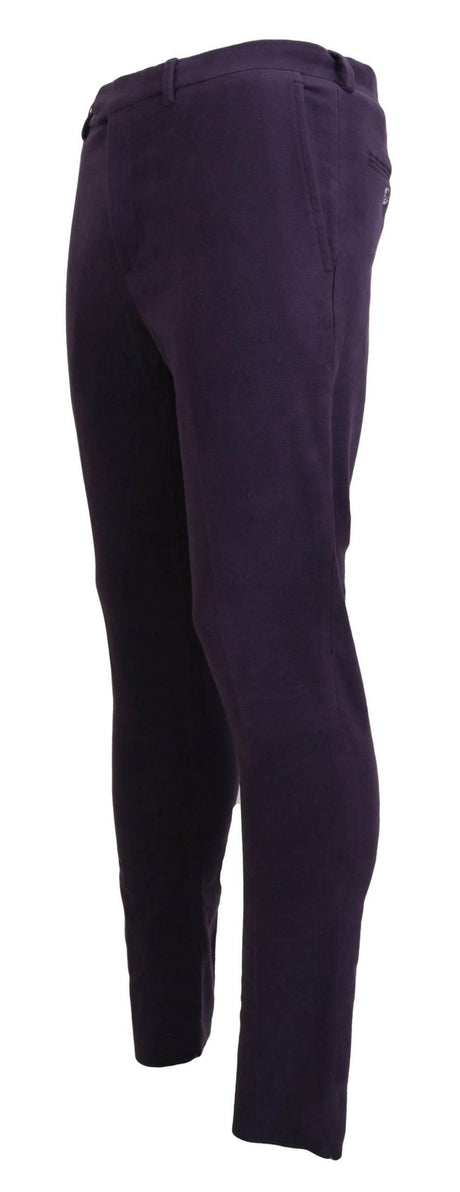 BENCIVENGA Purple Pure Cotton Tapered Mens Pants - Hilstor