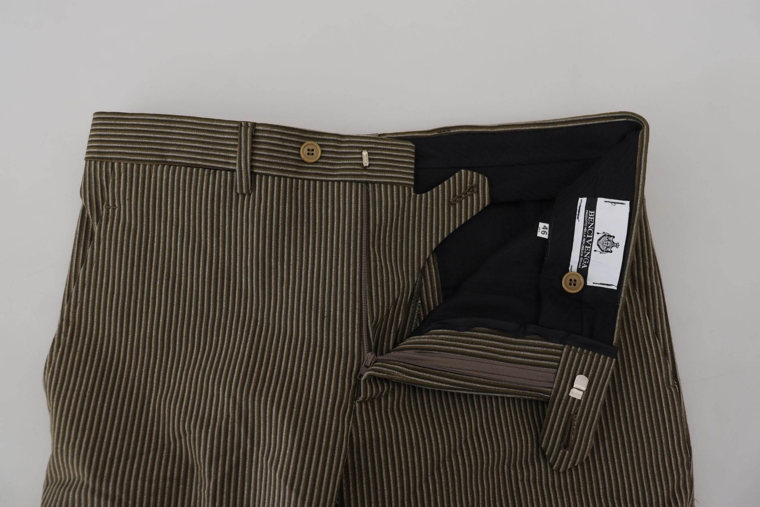 BENCIVENGA Multicolor Striped Pure Cotton Men Pants - Hilstor