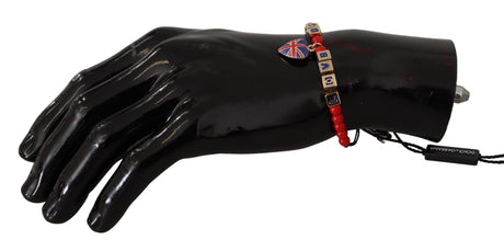 Dolce & Gabbana Elegant Blue, Red Glass & Zama Bracelet - Hilstor