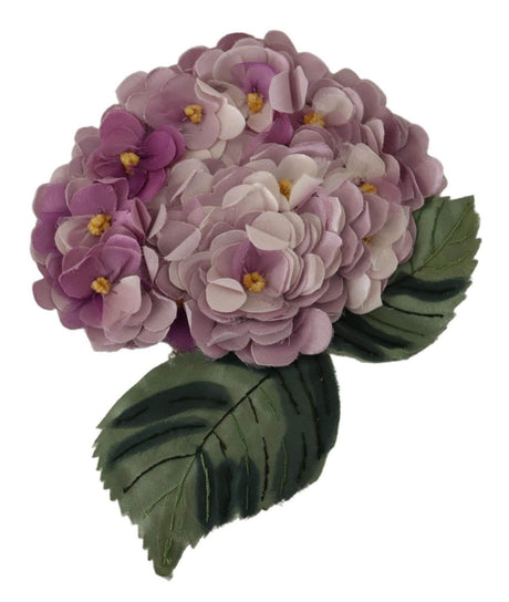 Dolce & Gabbana Elegant Purple Floral Silk Blend Brooch - Hilstor