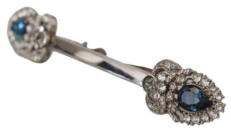 Dolce & Gabbana Elegant Sterling Silver Glass Brooch - Hilstor