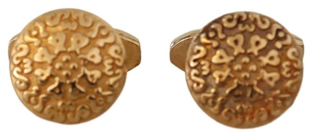Dolce & Gabbana Elegant Gold Plated Brass Men's Cufflinks - Hilstor