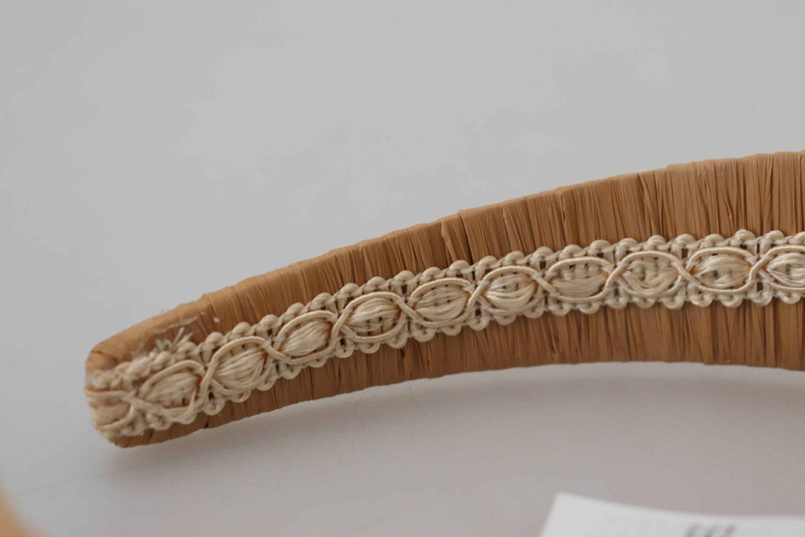 Dolce & Gabbana Exquisite Beige Viscose Diadem Headband - Hilstor