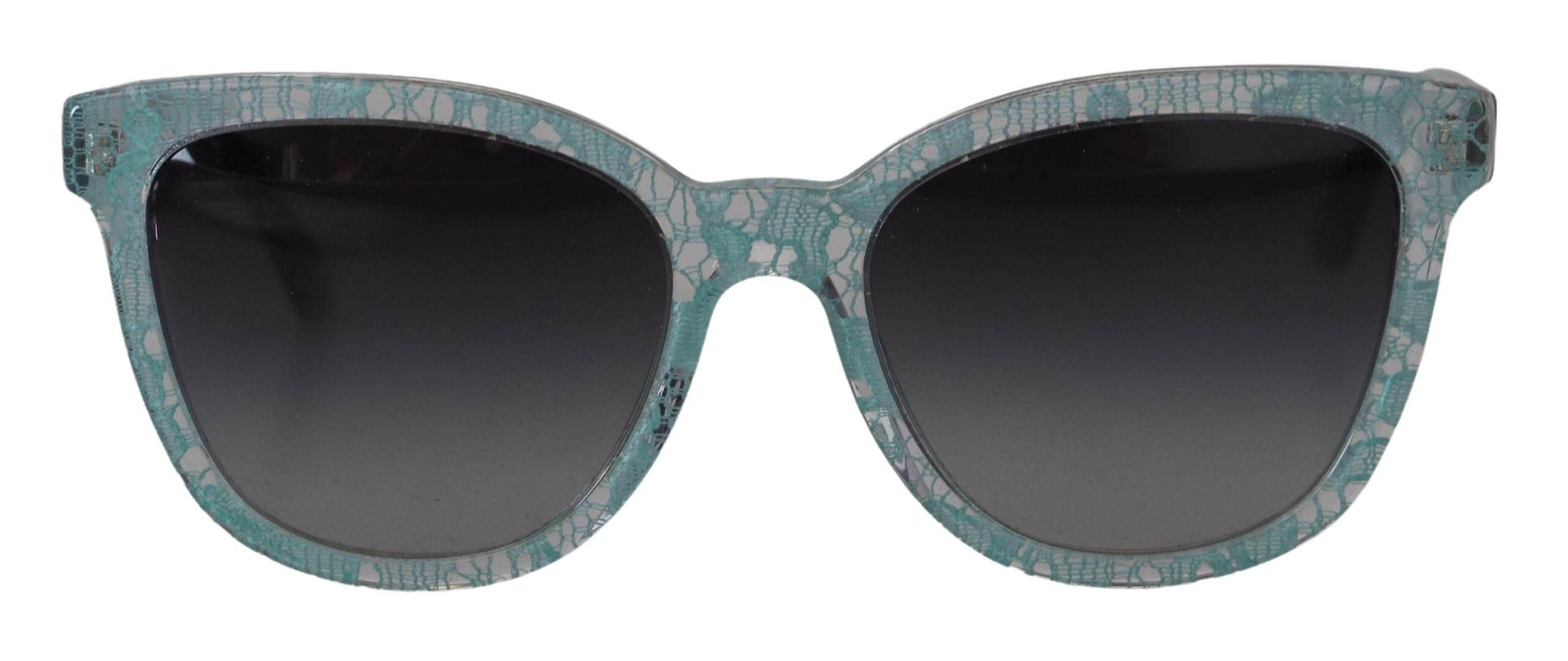 Dolce & Gabbana Blue Lace Crystal Acetate Butterfly DG4190 Sunglasses - Hilstor