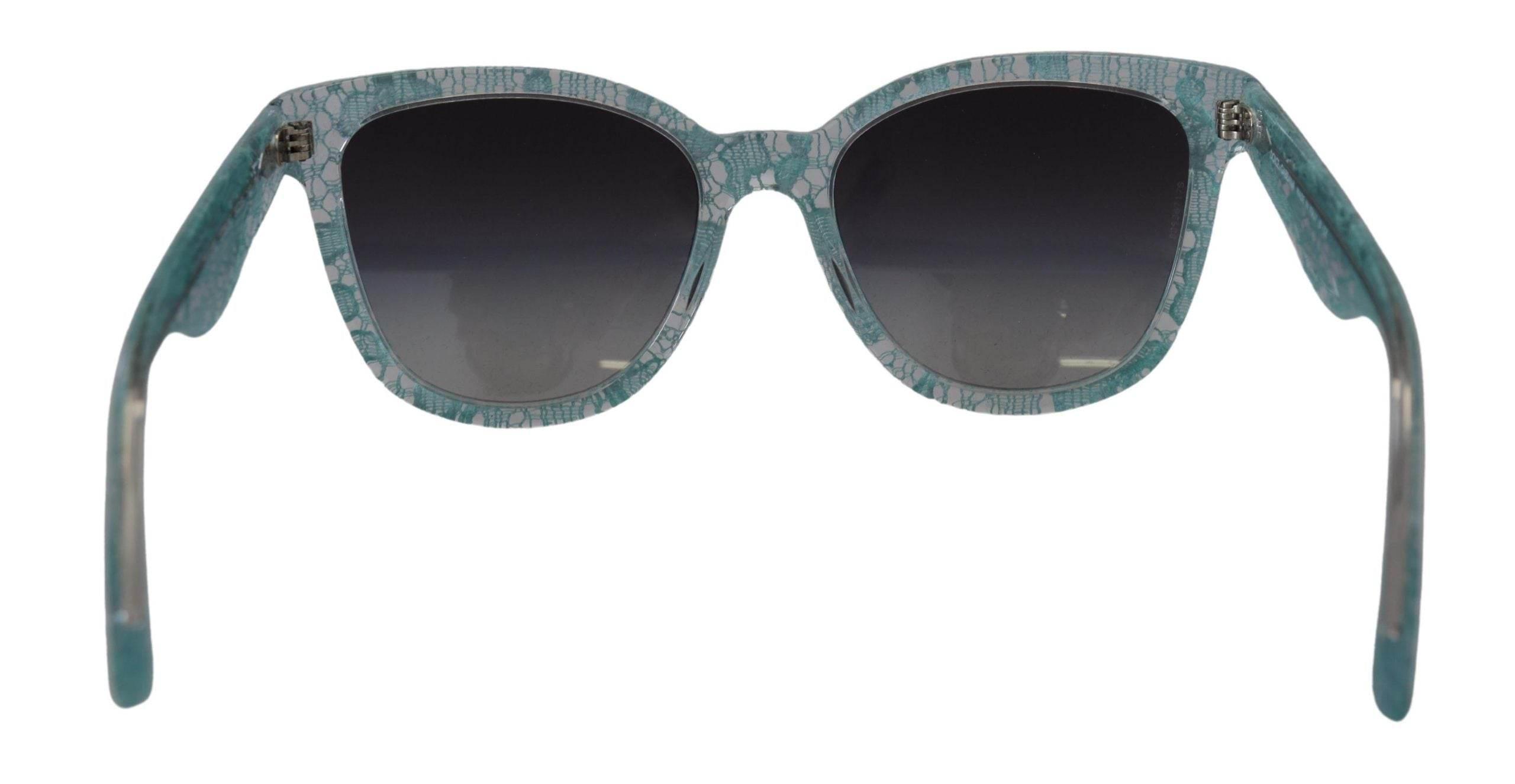 Dolce & Gabbana Blue Lace Crystal Acetate Butterfly DG4190 Sunglasses - Hilstor