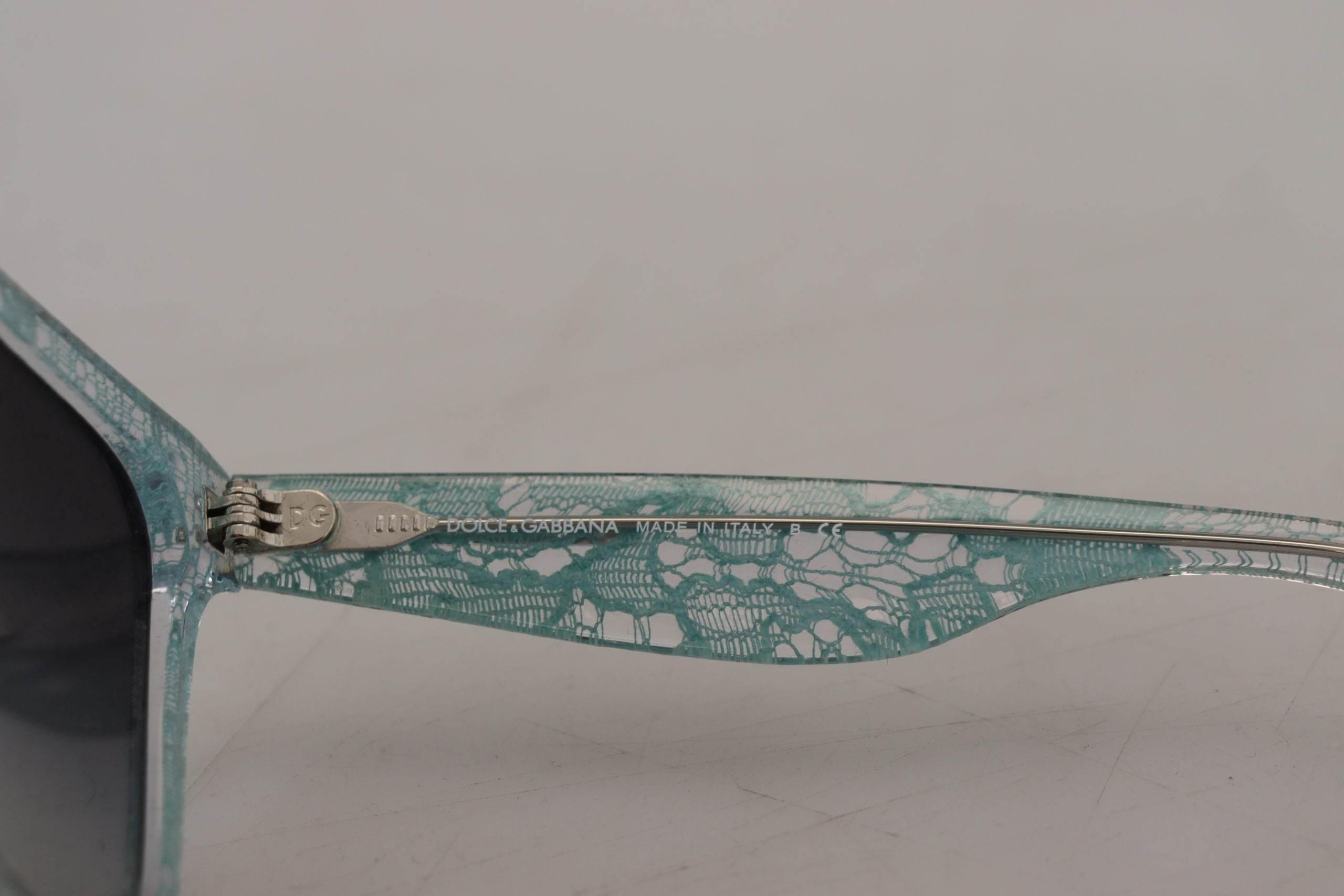 Dolce & Gabbana Blue Lace Crystal Acetate Butterfly DG4190 Sunglasses - Hilstor