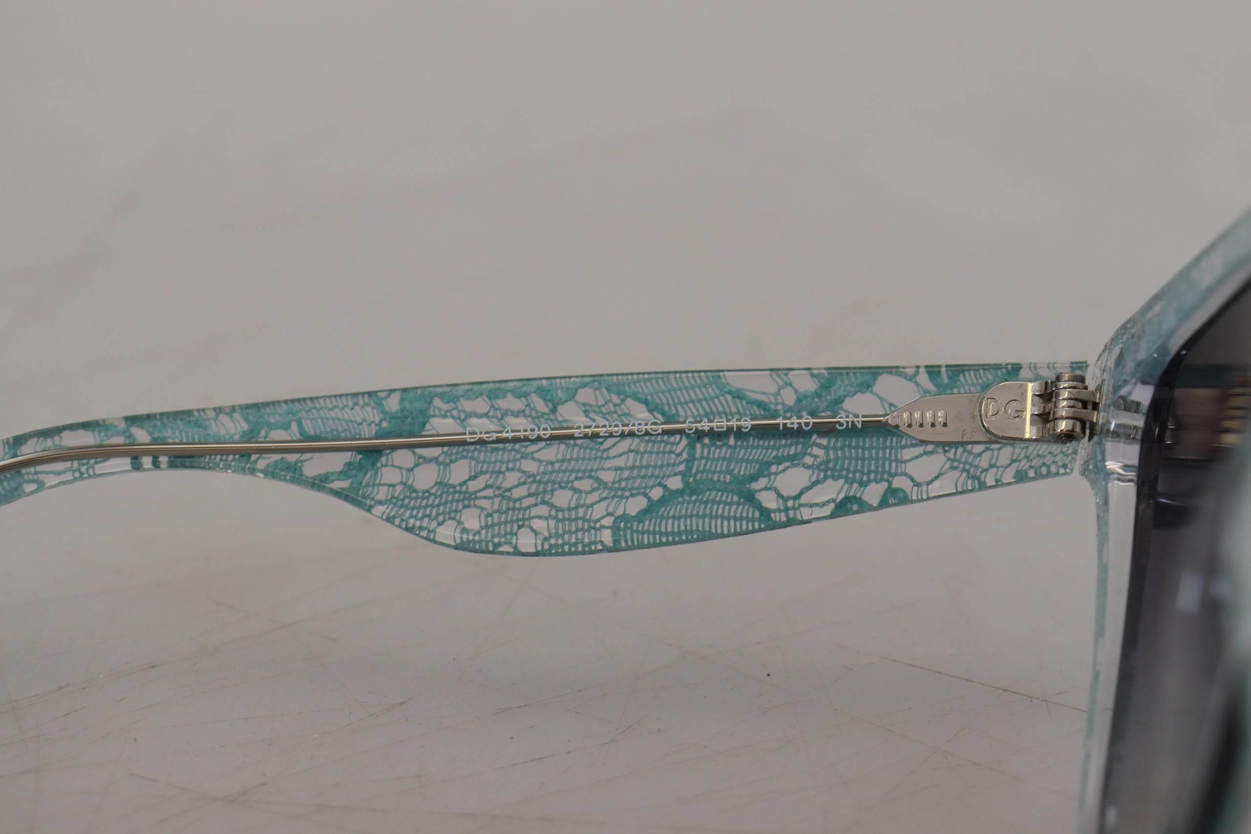 Dolce & Gabbana Blue Lace Crystal Acetate Butterfly DG4190 Sunglasses - Hilstor