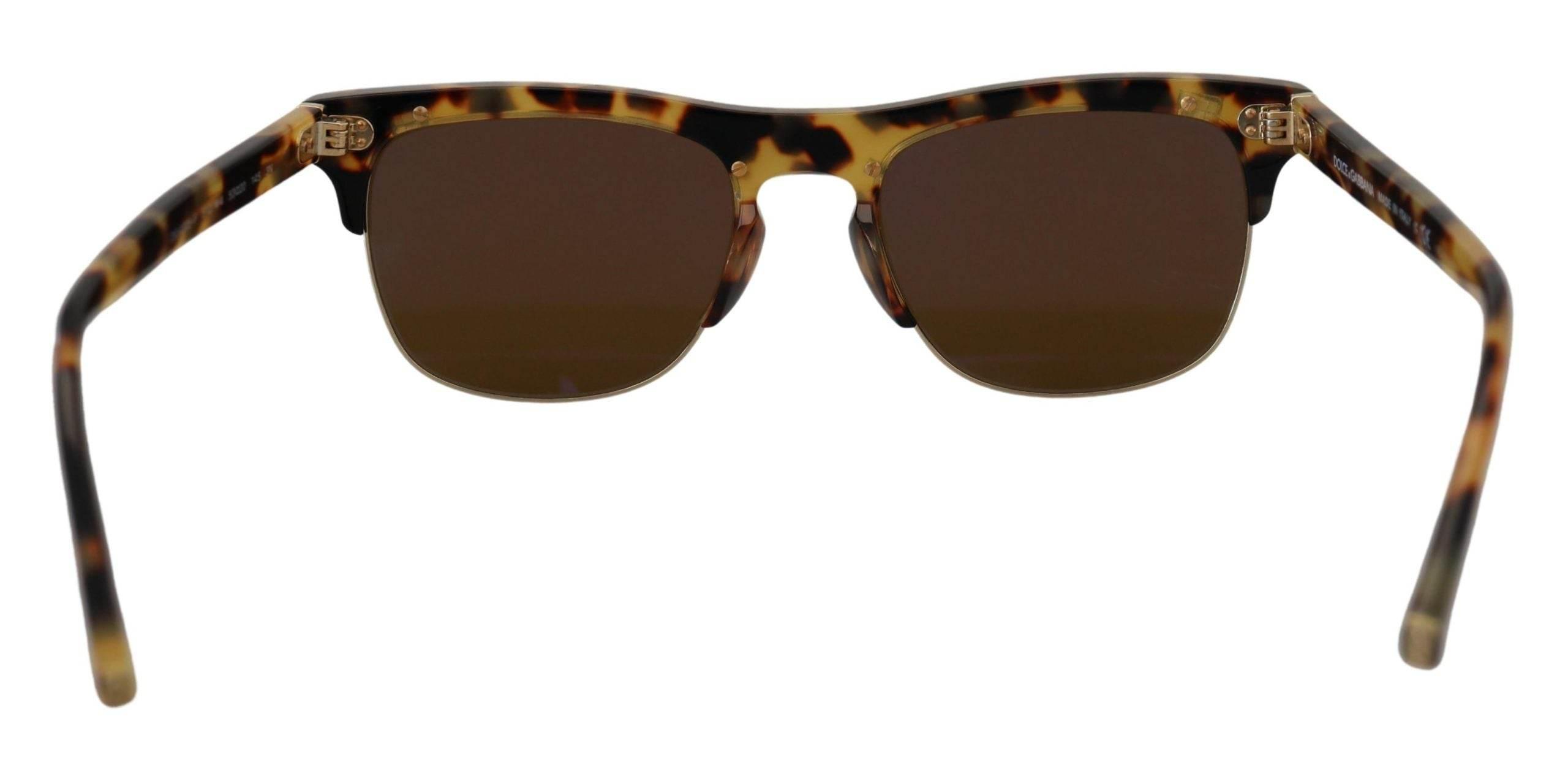 Dolce & Gabbana Brown Gold Acetate Havana DG430A Sunglasses - Hilstor
