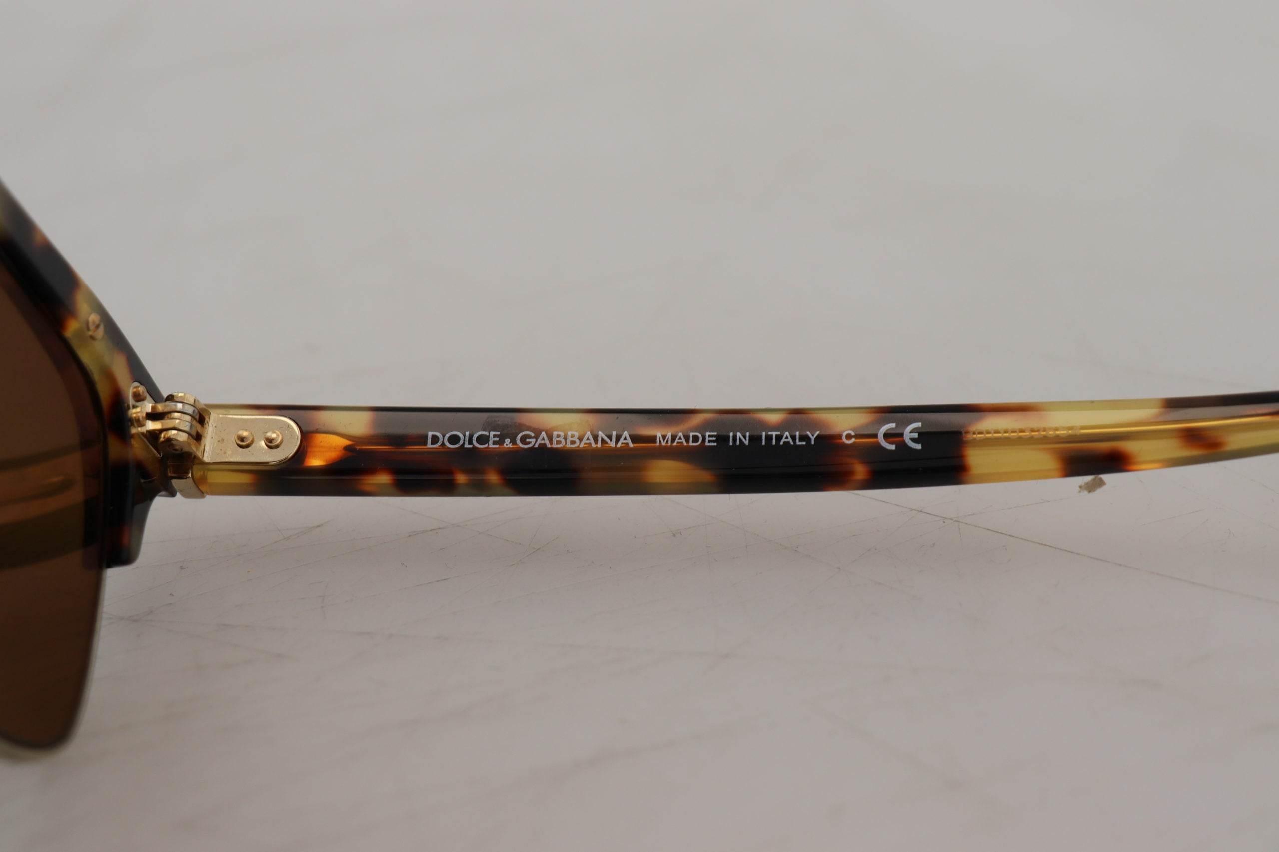 Dolce & Gabbana Brown Gold Acetate Havana DG430A Sunglasses - Hilstor