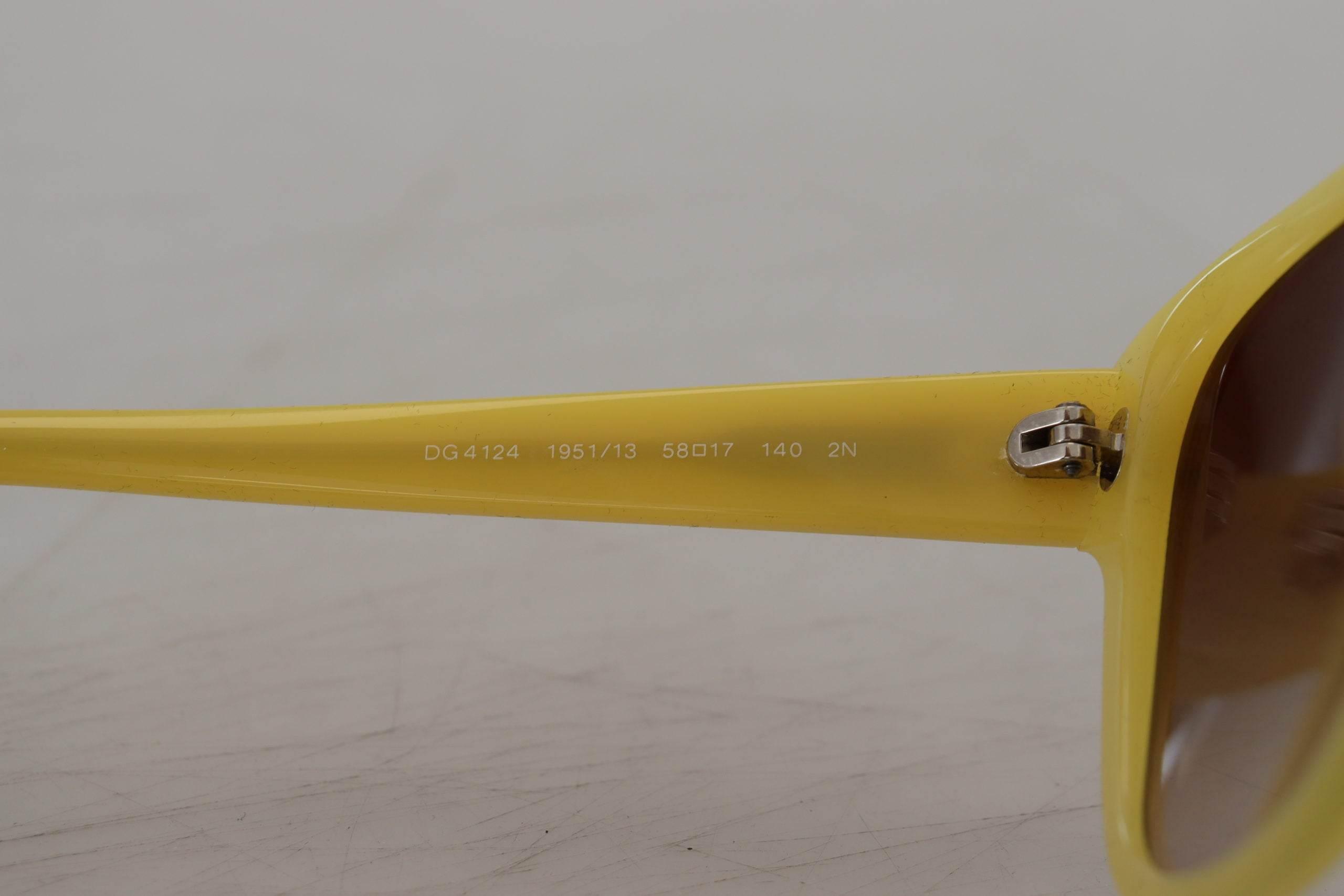 Dolce & Gabbana Yellow Acetate Frame Stars Embellishment DG4124 Sunglasses - Hilstor