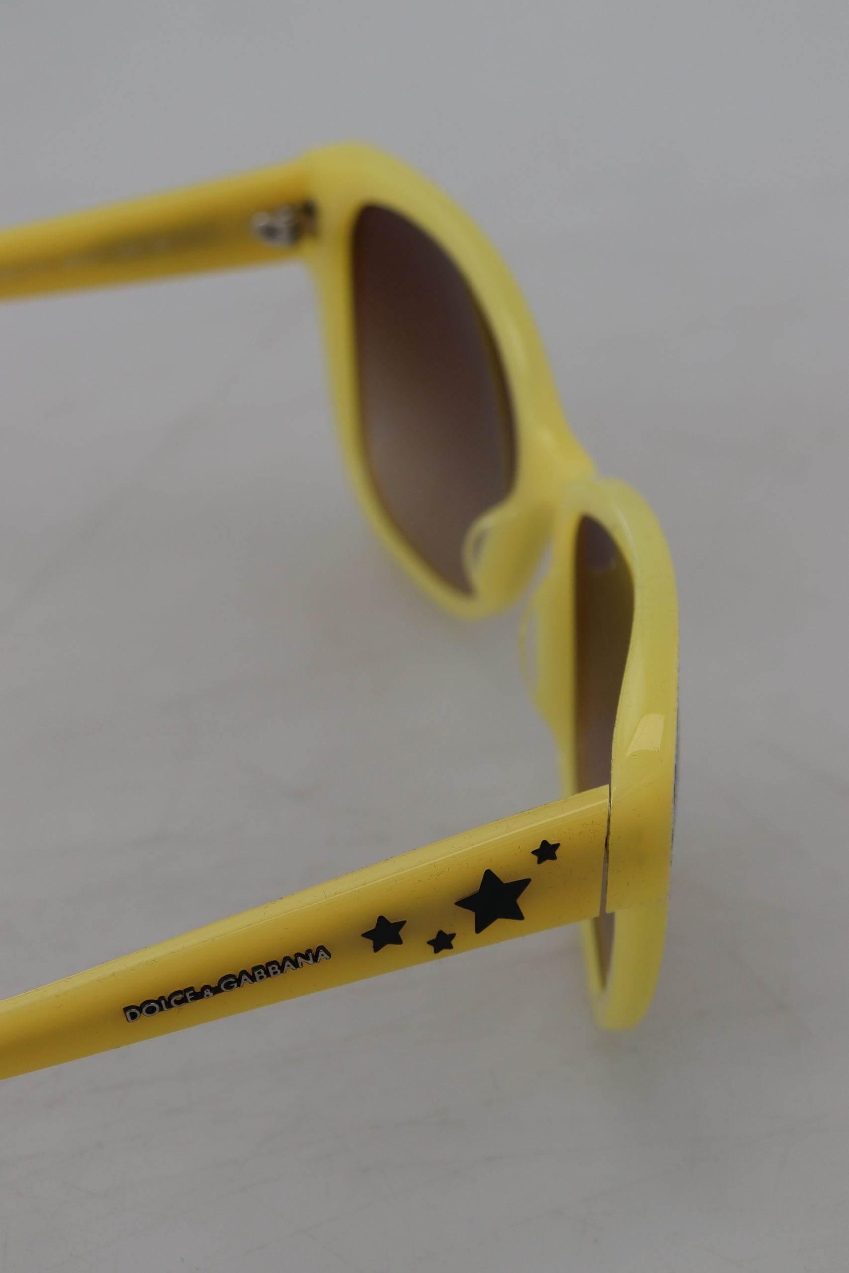 Dolce & Gabbana Yellow Acetate Frame Stars Embellishment DG4124 Sunglasses - Hilstor