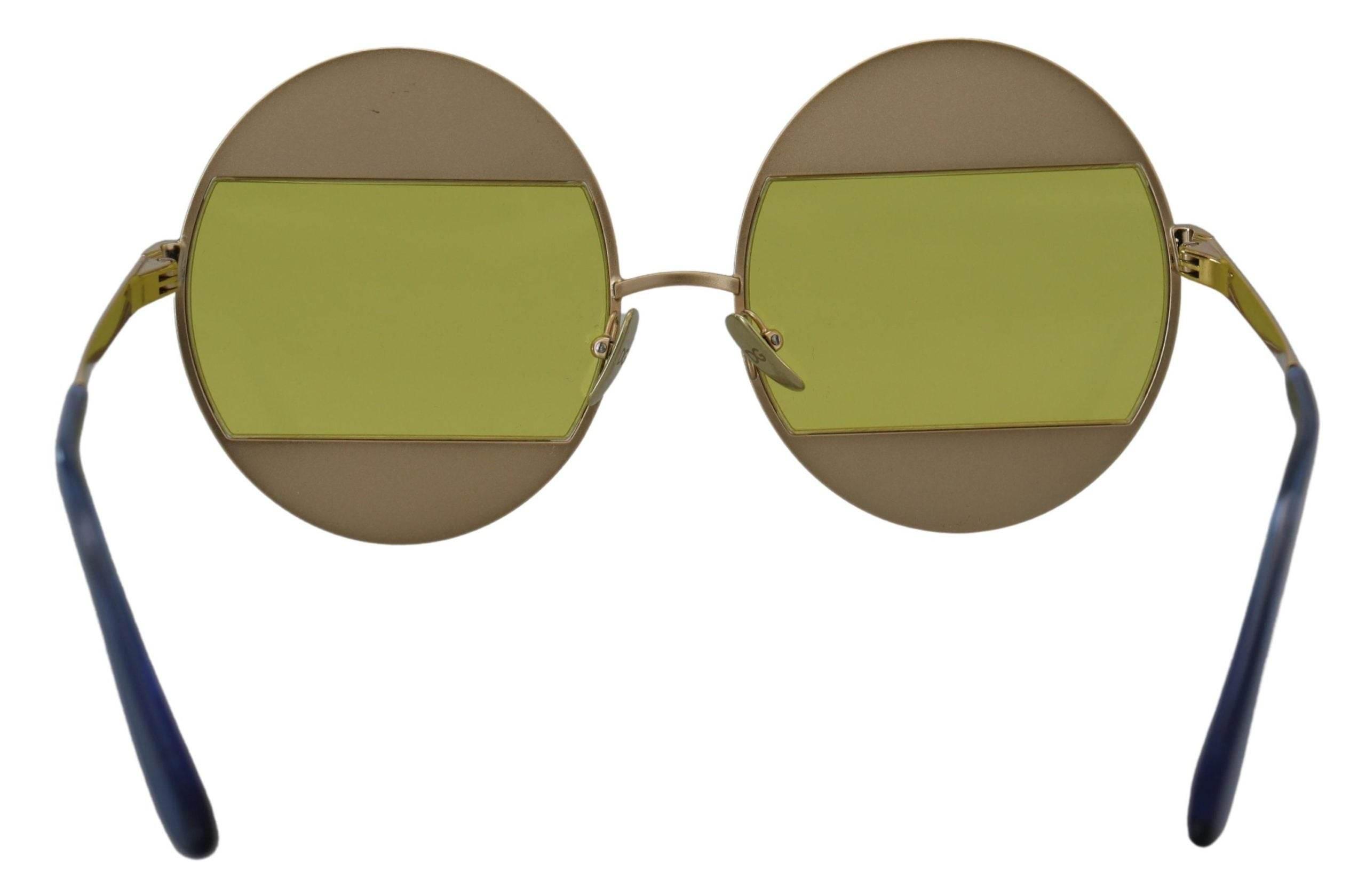 Dolce & Gabbana Gold Oval Metal Crystals Shades DG2209B Sunglasses - Hilstor