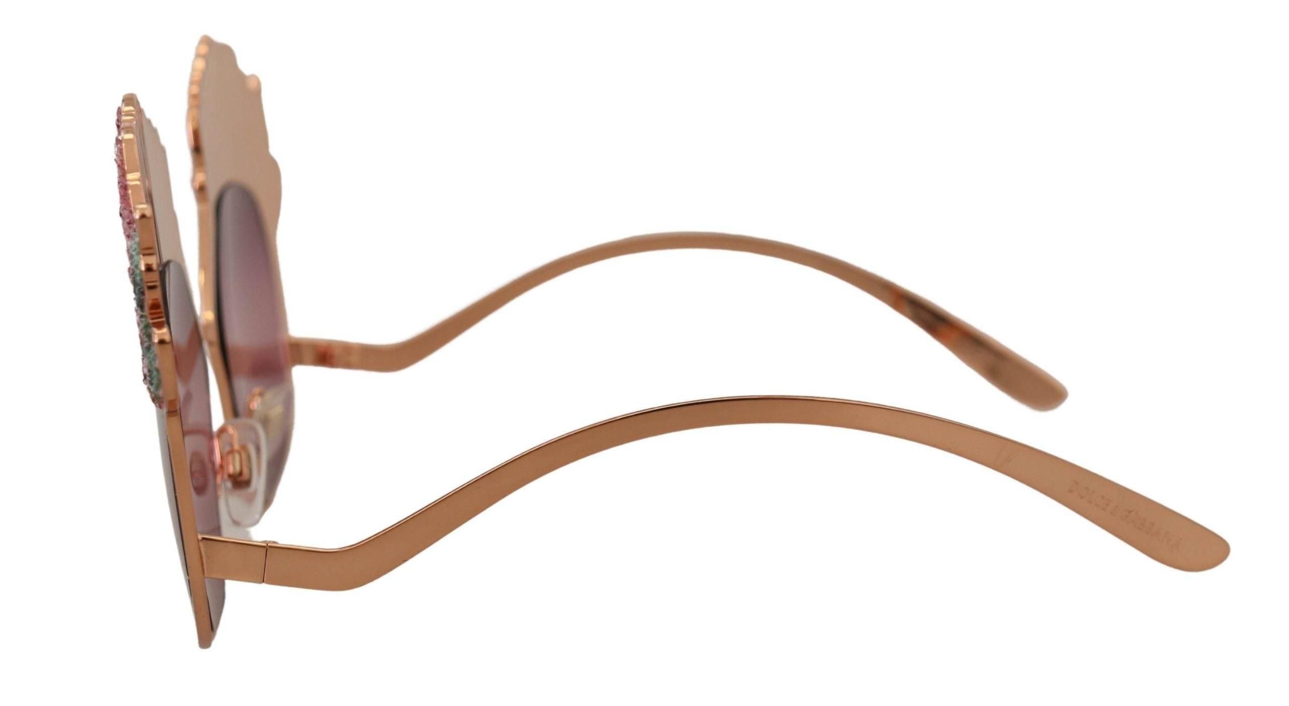 Dolce & Gabbana Chic Rose Sequin Embroidered Sunglasses - Hilstor