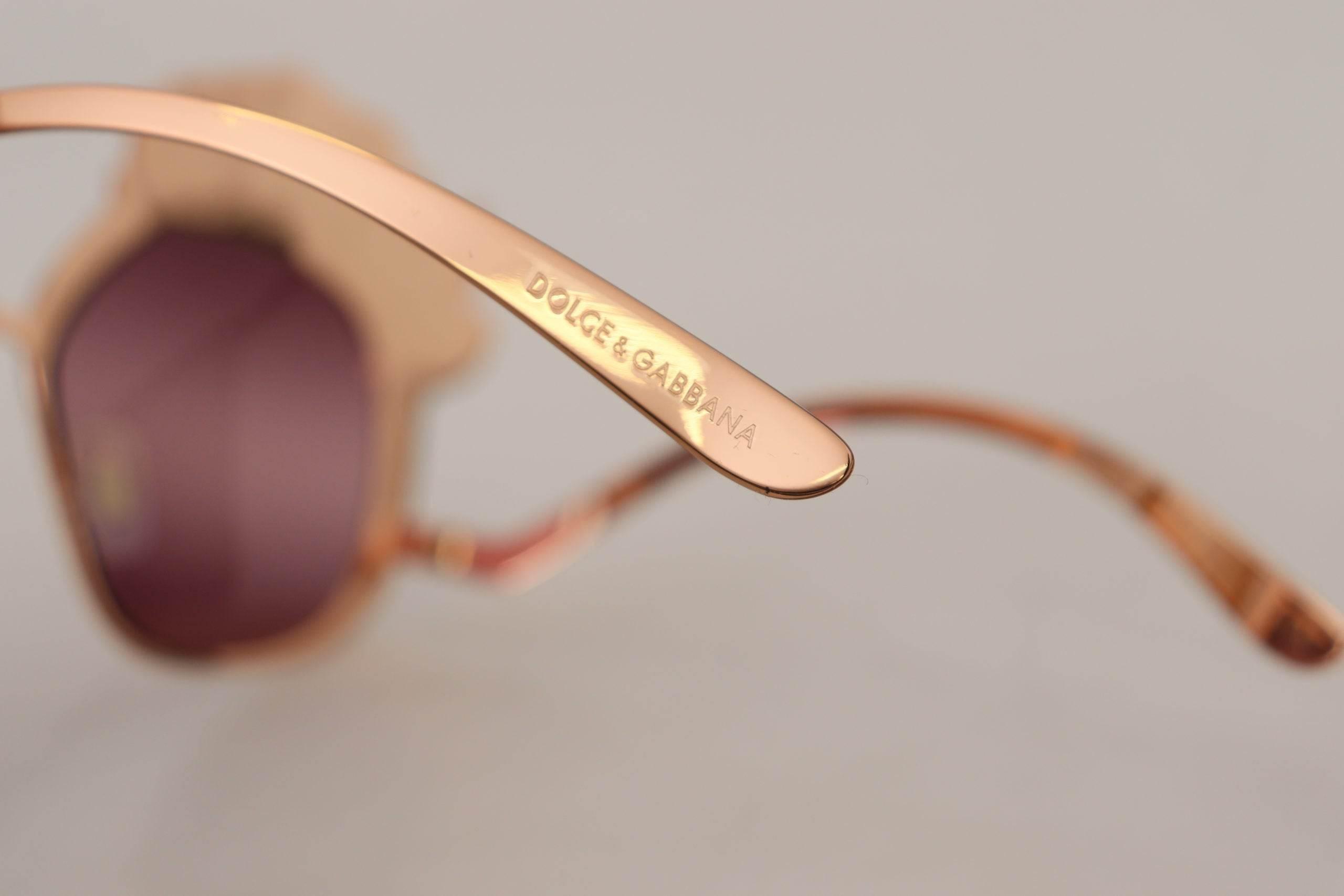 Dolce & Gabbana Chic Rose Sequin Embroidered Sunglasses - Hilstor