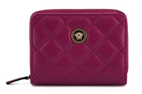 Versace Elegant Purple Quilted Leather Wallet - Hilstor