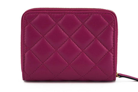 Versace Elegant Purple Quilted Leather Wallet - Hilstor