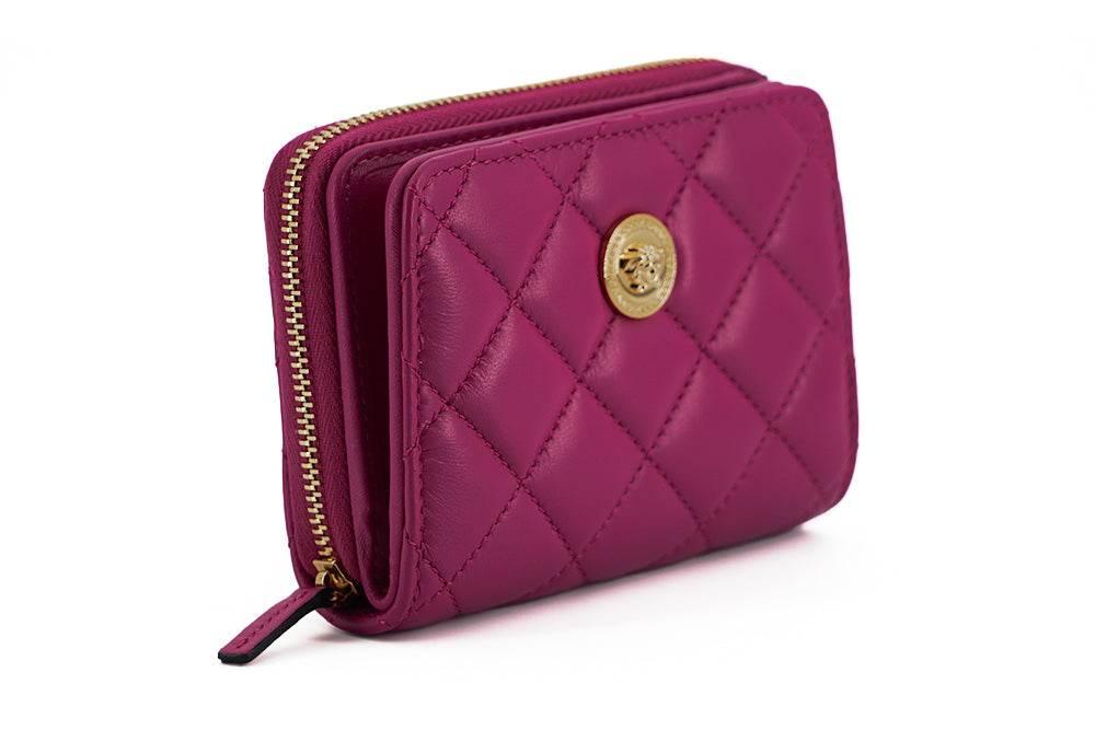 Versace Elegant Purple Quilted Leather Wallet - Hilstor