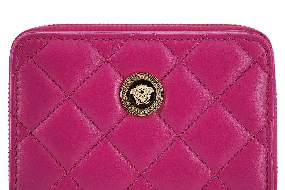 Versace Elegant Purple Quilted Leather Wallet - Hilstor