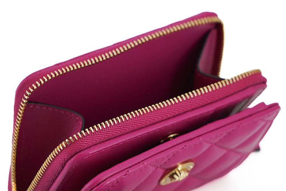 Versace Elegant Purple Quilted Leather Wallet - Hilstor