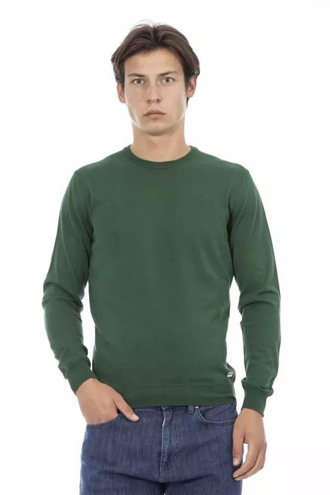 Baldinini Trend Green Cotton Men Sweater - Hilstor