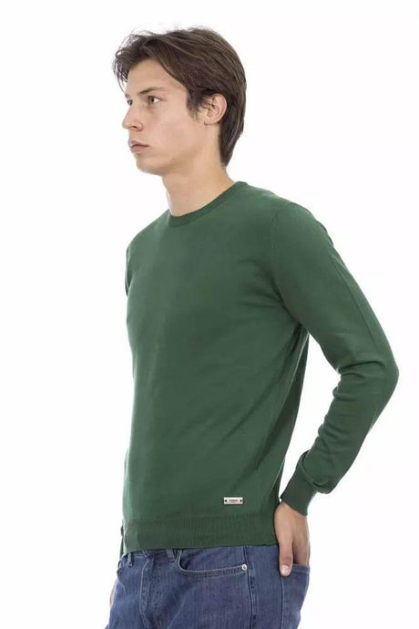Baldinini Trend Green Cotton Men Sweater - Hilstor