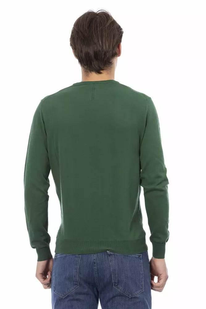 Baldinini Trend Green Cotton Men Sweater - Hilstor