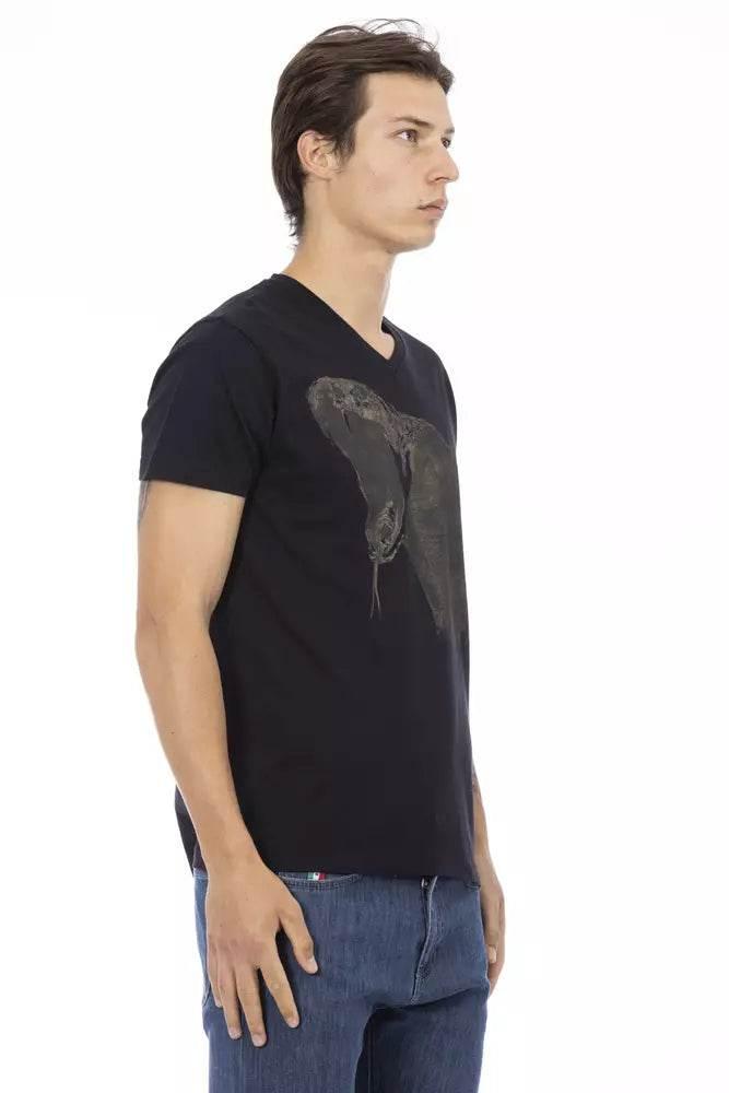 Trussardi Action Black Cotton Men T-Shirt - Hilstor