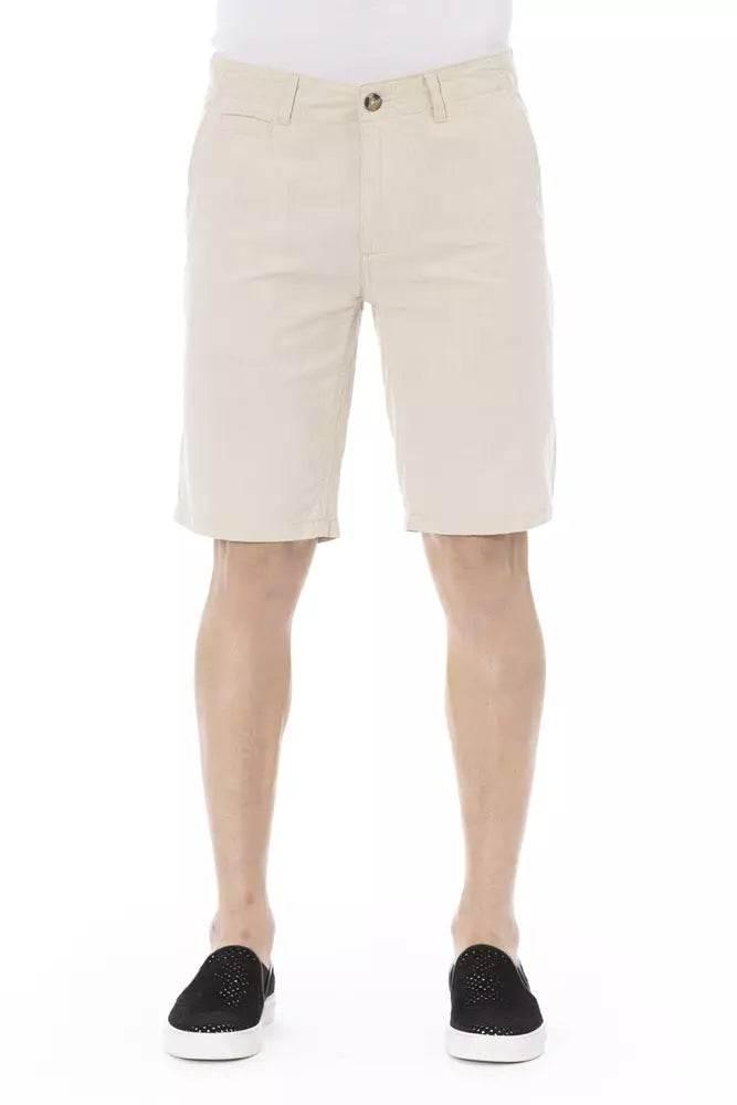 Baldinini Trend Beige Cotton Men Bermuda Short - Hilstor