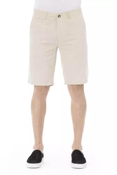 Baldinini Trend Beige Cotton Men Bermuda Short - Hilstor