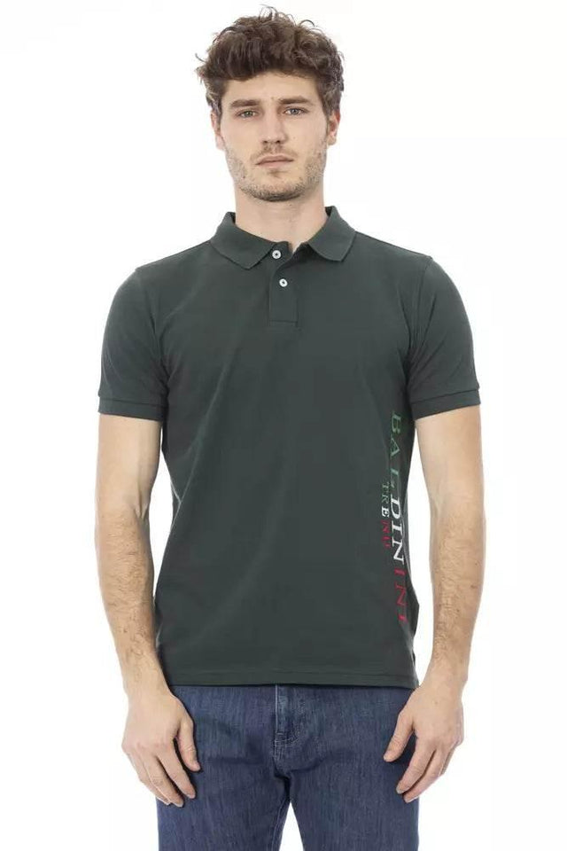 Baldinini Trend Green Cotton Men Polo Shirt - Hilstor