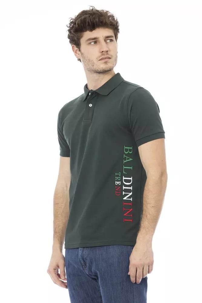 Baldinini Trend Green Cotton Men Polo Shirt - Hilstor