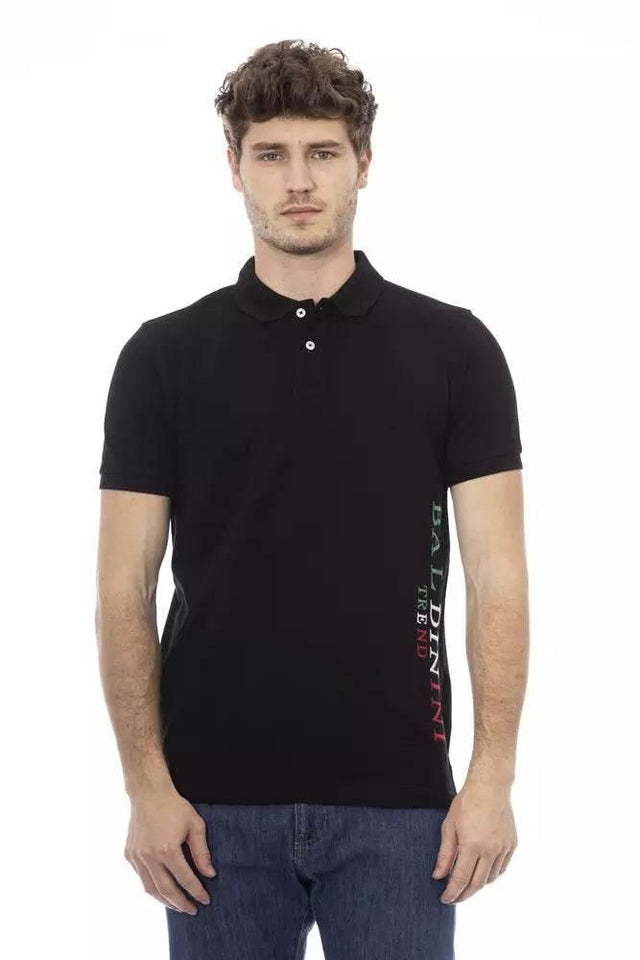 Baldinini Trend Black Cotton Men Polo - Hilstor
