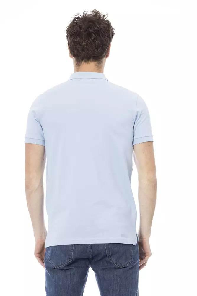 Baldinini Trend Light Blue Cotton Men Polo Shirt - Hilstor