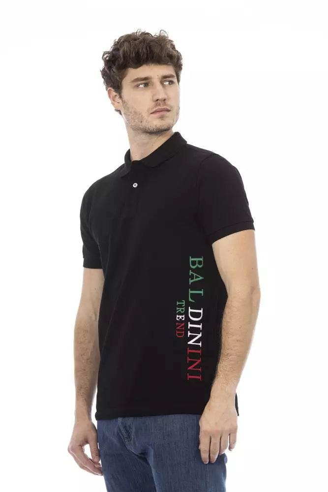 Baldinini Trend Black Cotton Men Polo - Hilstor