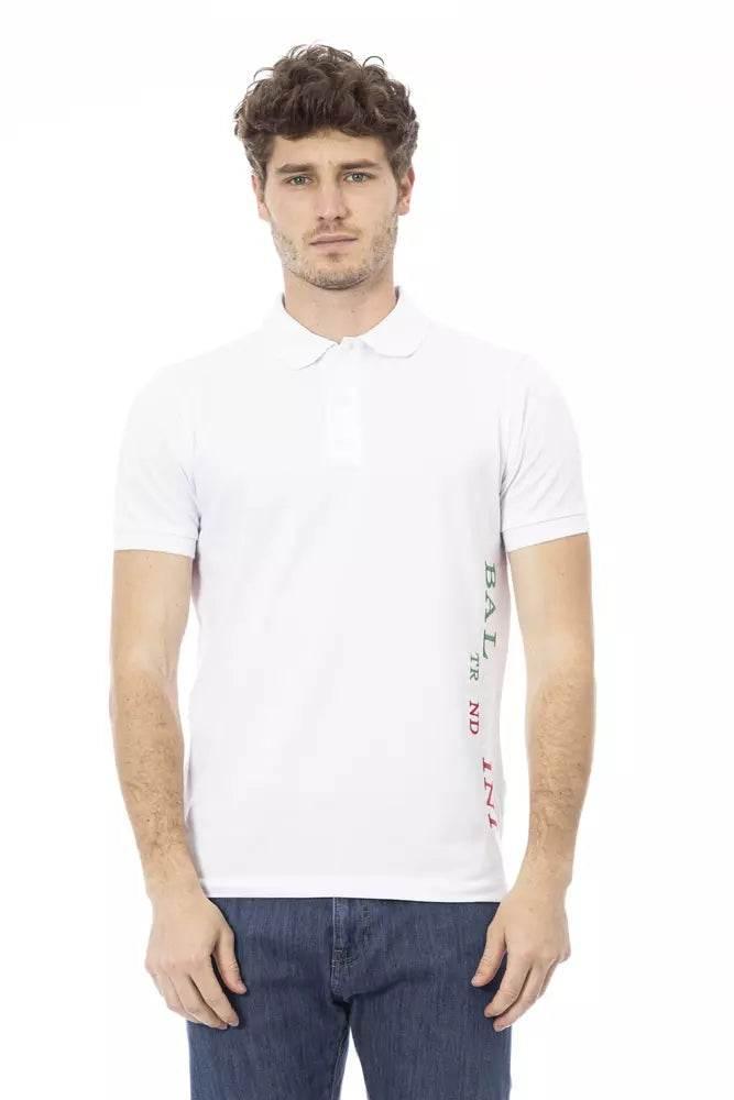 Baldinini Trend White Cotton Men Polo Shirt - Hilstor
