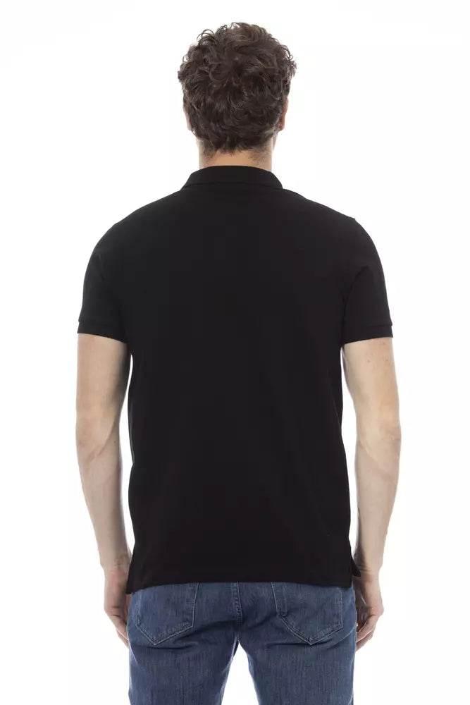 Baldinini Trend Black Cotton Men Polo - Hilstor