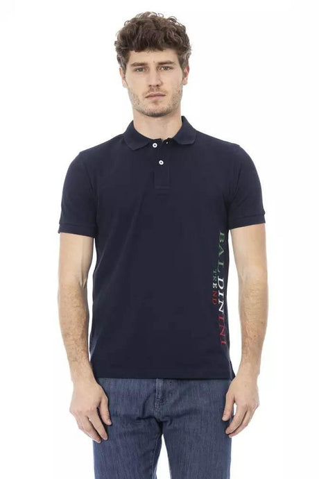 Baldinini Trend Blue Cotton Men Polo Shirt - Hilstor