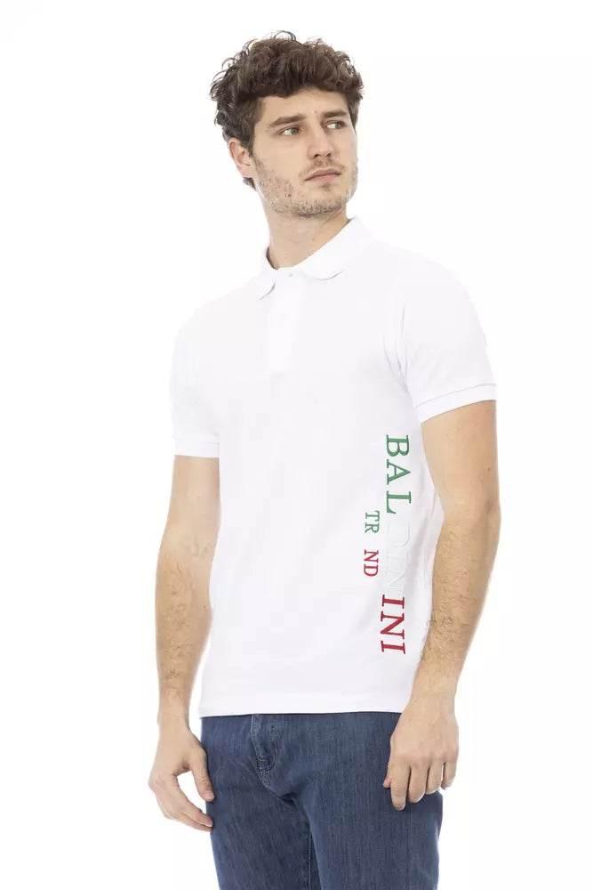 Baldinini Trend White Cotton Men Polo Shirt - Hilstor