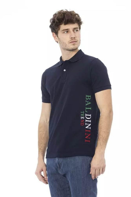 Baldinini Trend Blue Cotton Men Polo Shirt - Hilstor