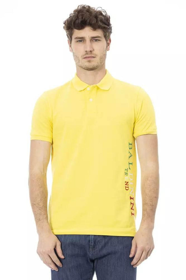 Baldinini Trend Yellow Cotton Men Polo Shirt - Hilstor