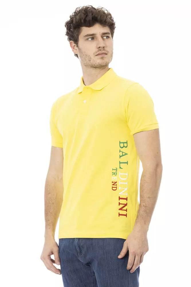 Baldinini Trend Yellow Cotton Men Polo Shirt - Hilstor