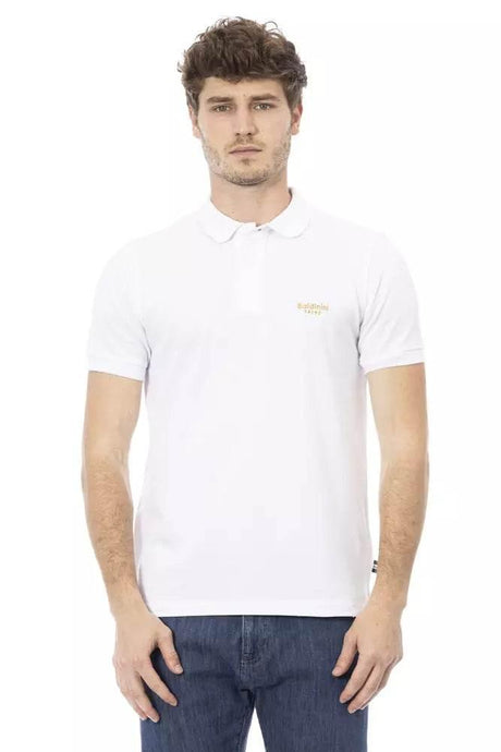 Baldinini Trend White Cotton Men Polo Shirt - Hilstor
