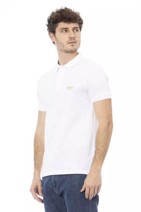 Baldinini Trend White Cotton Men Polo Shirt - Hilstor