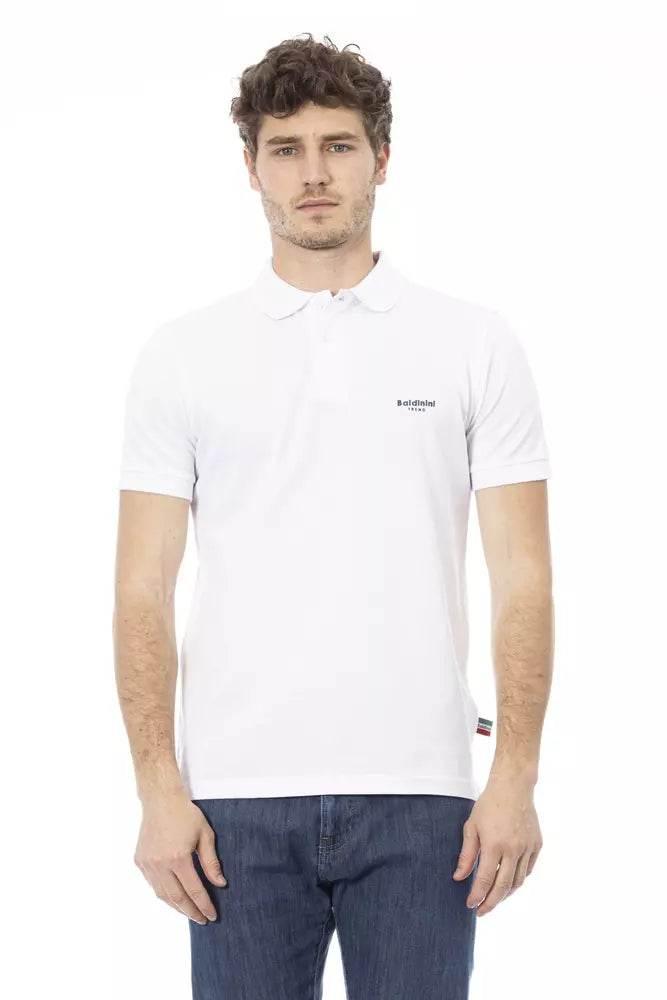Baldinini Trend White Cotton Men Polo Shirt - Hilstor