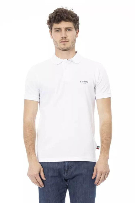 Baldinini Trend White Cotton Men Polo Shirt - Hilstor