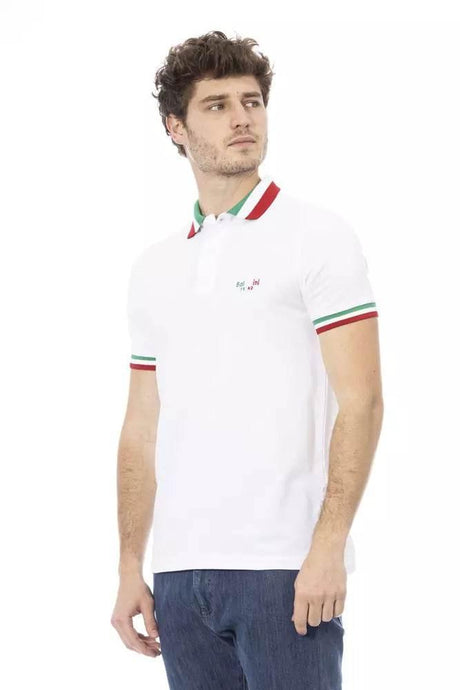Baldinini Trend White Cotton Men Polo Shirt - Hilstor