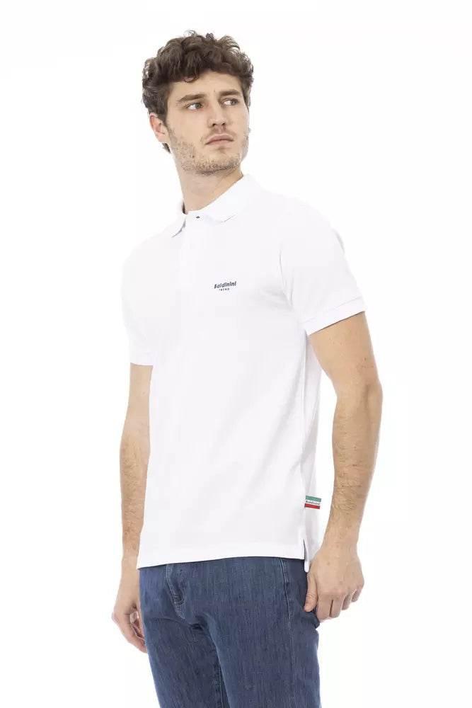 Baldinini Trend White Cotton Men Polo Shirt - Hilstor